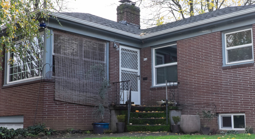 First house, after police busted it up.